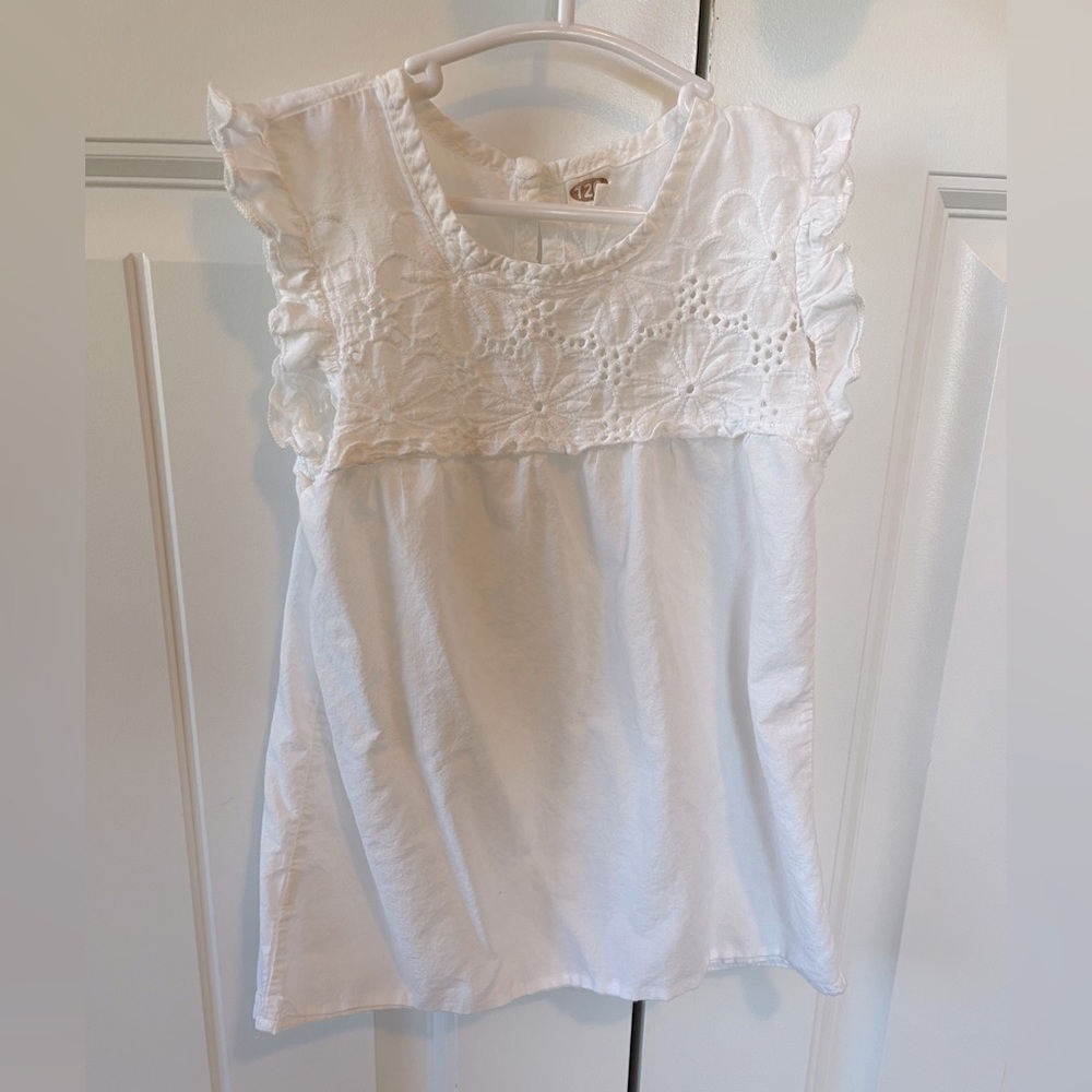 4t White Floral Top